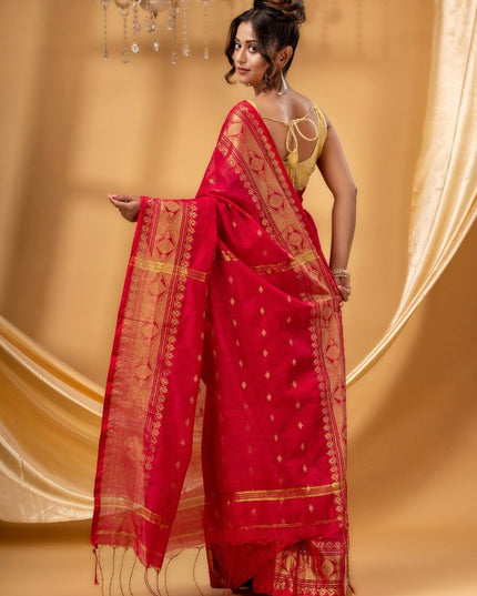 DESH BIDESH Woven Design Zari Maheshwari Saree