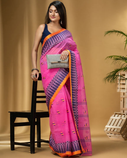 DESH BIDESH Woven Design Pure Cotton Taant Saree