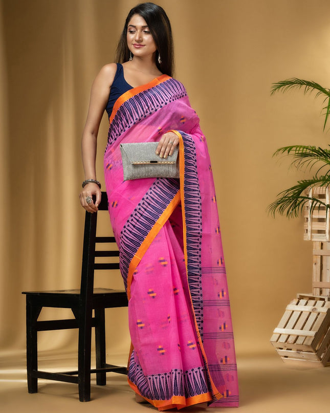DESH BIDESH Woven Design Pure Cotton Taant Saree