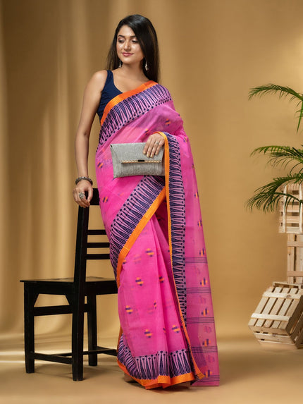 DESH BIDESH Woven Design Pure Cotton Taant Saree
