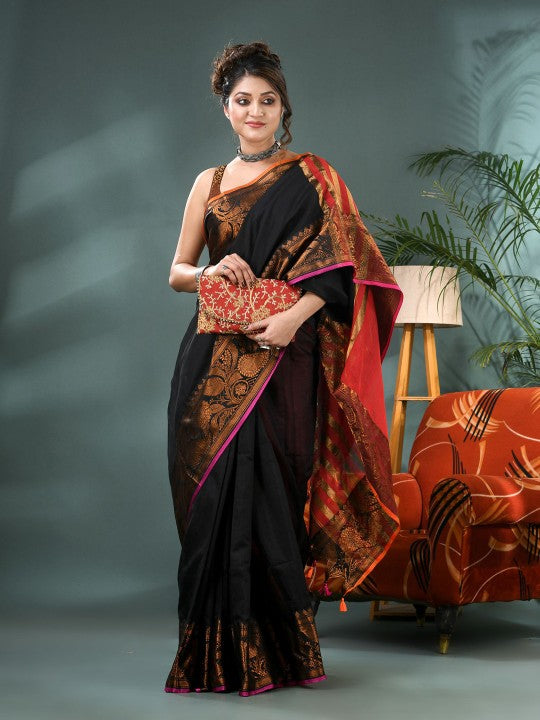 DESH BIDESH Zari Silk Cotton Kanjeevaram Saree