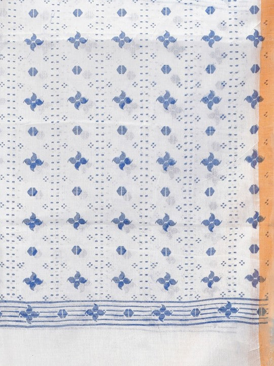DESH BIDESH Ethnic Motifs Pure Cotton Handloom Taant Saree