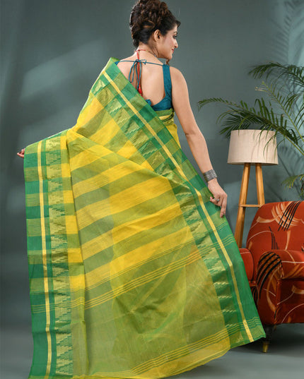 DESH BIDESH Bandhani Zari Pure Cotton Taant Saree