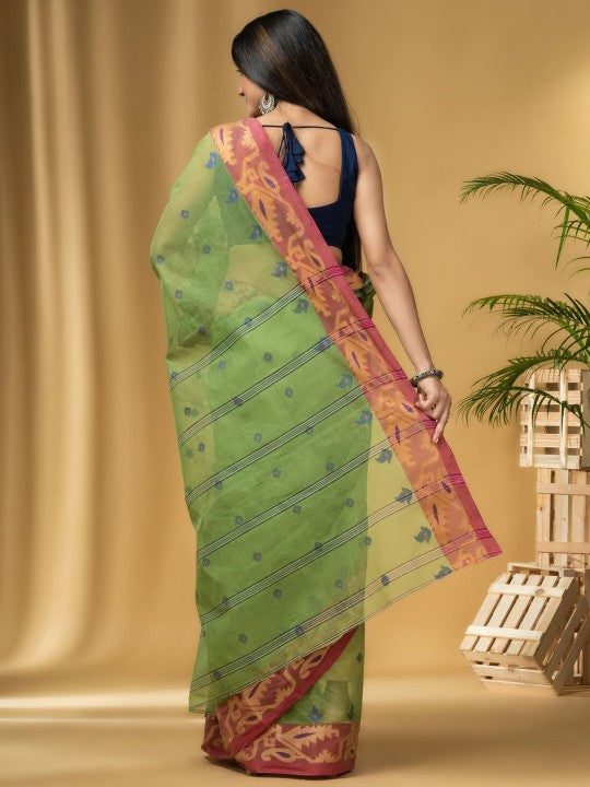 DESH BIDESH Ethnic Motifs Pure Cotton Handloom Saree