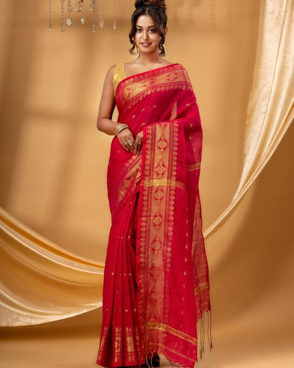 DESH BIDESH Woven Design Zari Maheshwari Saree