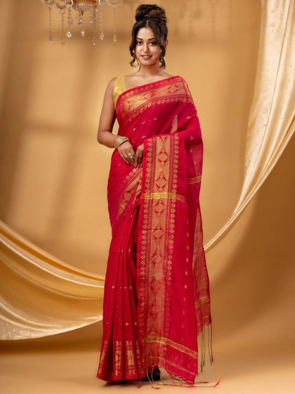 DESH BIDESH Woven Design Zari Maheshwari Saree