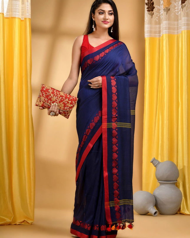 Desh Bidesh Pure Cotton Woven Design Handloom Taant Saree