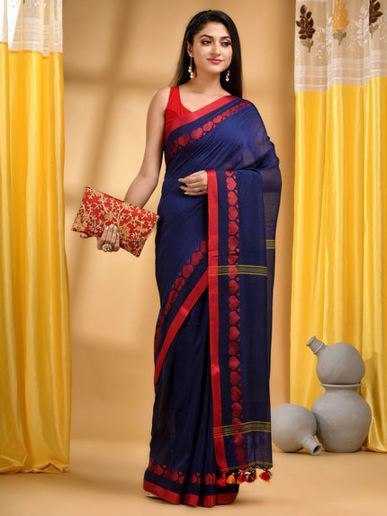 Desh Bidesh Pure Cotton Woven Design Handloom Taant Saree