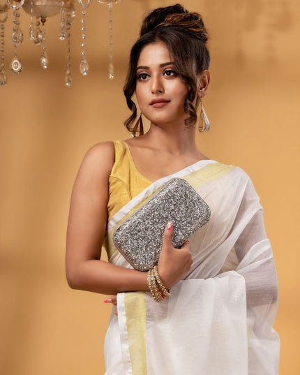 DESH BIDESH Zari Chanderi Saree