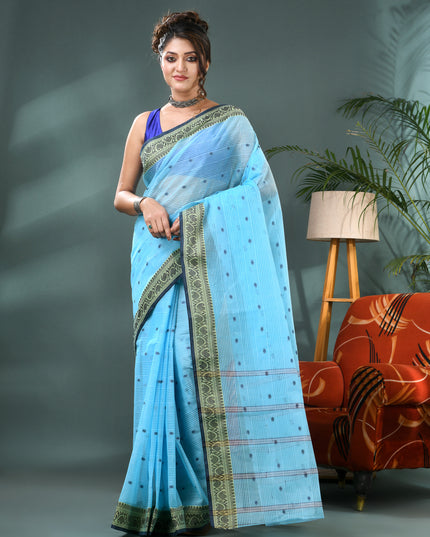 Pure Cotton Handloom Kolkabuti Leela Design Tant Saree