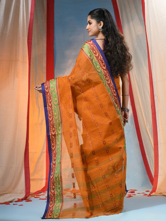 DESH BIDESH Pure Cotton Woven Design Saree with Intricate Border