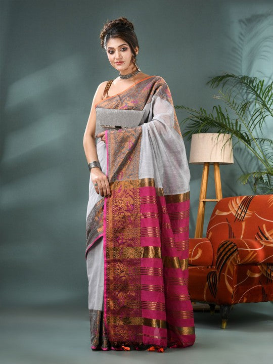 DESH BIDESH Woven Design Zari Kanjeevaram Saree