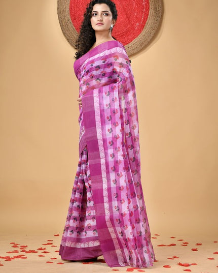 DESH BIDESH Floral Printed Pure Cotton Saree for Women