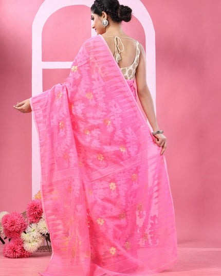 DESH BIDESH Woven Design Pure Cotton Taant Saree