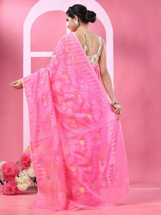 DESH BIDESH Woven Design Pure Cotton Taant Saree