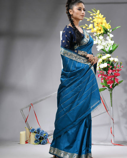 DESH BIDESH Exquisite Zari Silk Blend Saree with Woven Design Border