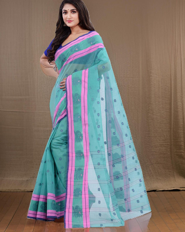 DESH BIDESH Woven Design Pure Cotton Taant Saree