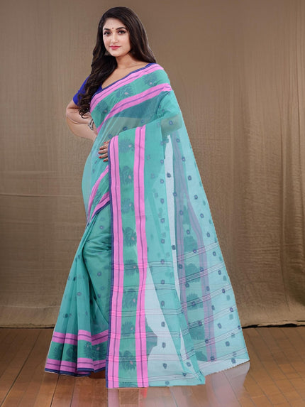 DESH BIDESH Woven Design Pure Cotton Taant Saree