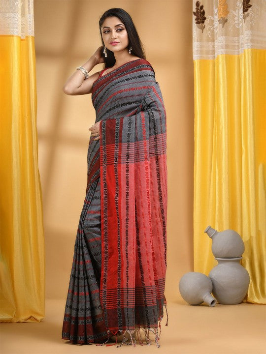 DESH BIDESH Woven Design Pure Cotton Taant Saree
