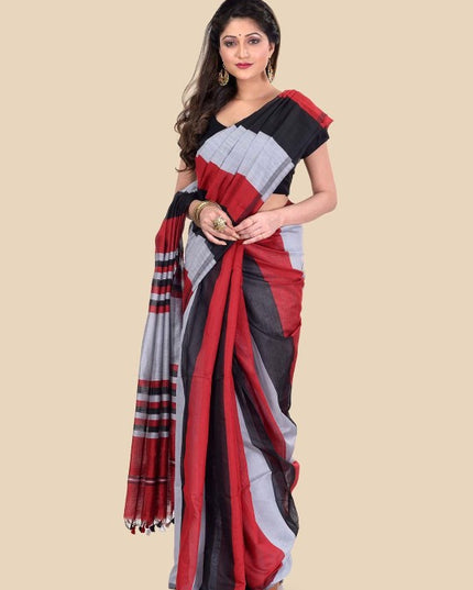 DESH BIDESH Striped Silk Cotton Saree