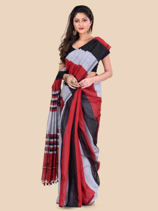 DESH BIDESH Striped Silk Cotton Saree