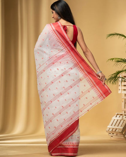 DESH BIDESH Elegant Polka Dots Woven Design Saree for Women