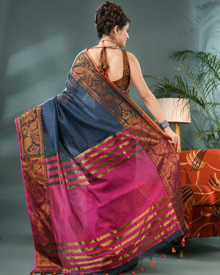 DESH BIDESH Zari Silk Cotton Kanjeevaram Saree