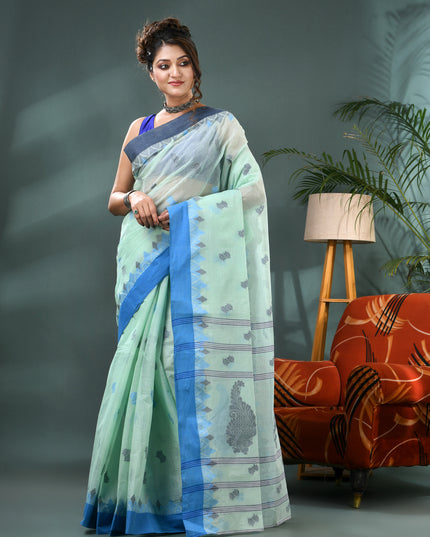 Women Pure Cotton Handloom Tant Saree – Patralekha Design (No Blouse Piece)