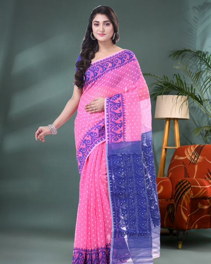 Women’s Dhakai Jamdani Saree – Hajar Buti Design