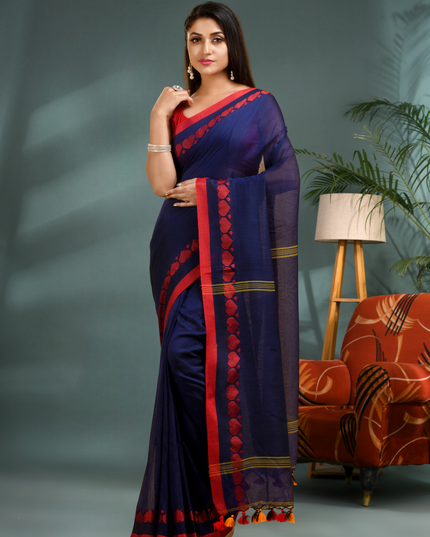 Women’s Traditional Bengali Tant Handloom Cotton Saree – Loveria Design