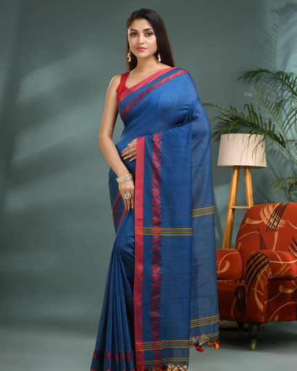 Women’s Traditional Bengali Tant Handloom Cotton Saree – Loveria Design