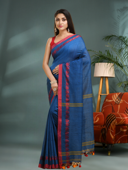Women’s Traditional Bengali Tant Handloom Cotton Saree – Loveria Design