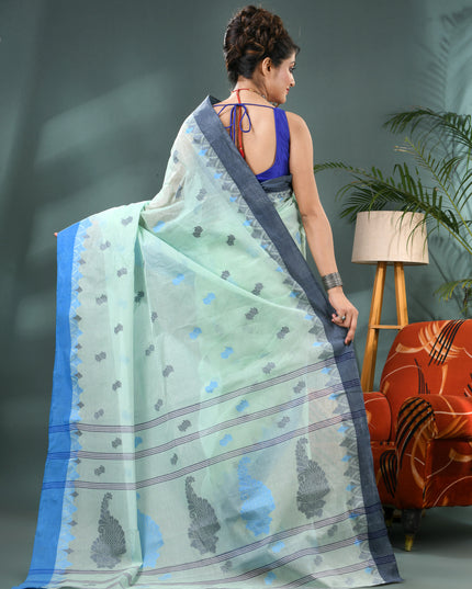 Women Pure Cotton Handloom Tant Saree – Patralekha Design (No Blouse Piece)