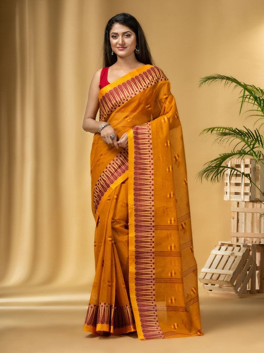 DESH BIDESH Woven Design Pure Cotton Taant Saree