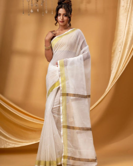 DESH BIDESH Zari Chanderi Saree