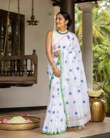 Tri Color Cotton Saree for Independence Day Soft Pure Mulmul Saree