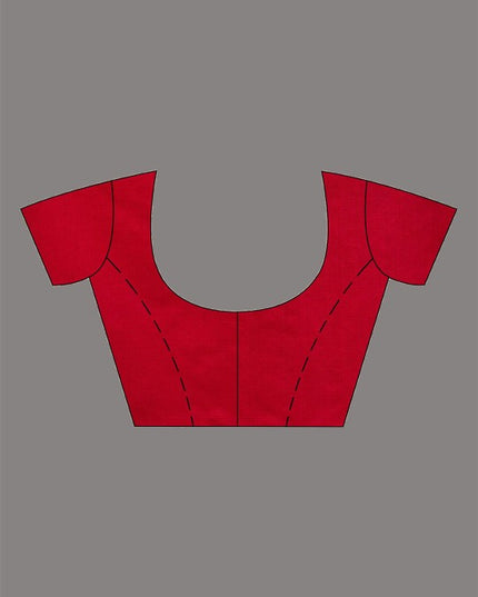 DESH BIDESH Elegant Red Pure Cotton Solid Saree with No Border