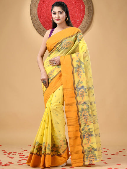 DESH BIDESH Women Ethnic Motifs Woven Design Pure Cotton Taant Saree