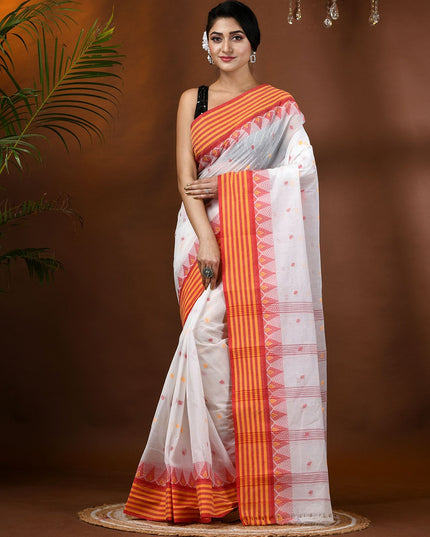 DESH BIDESH Women's Elegant Floral Pure Cotton Taant Saree