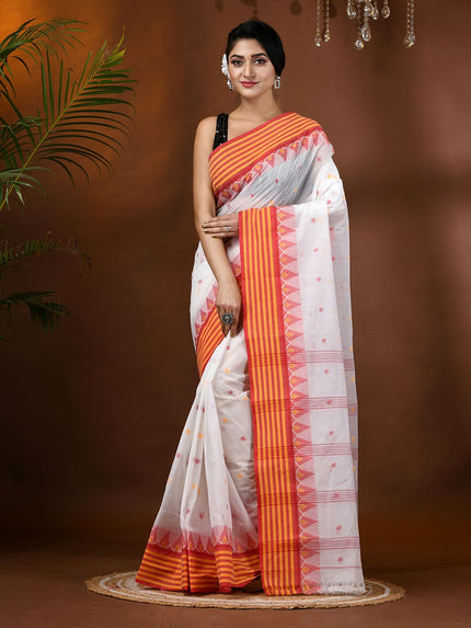 DESH BIDESH Women's Elegant Floral Pure Cotton Taant Saree