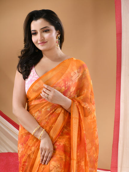 DESH BIDESH Noor-e-Zari Floral Printed Zari Saree