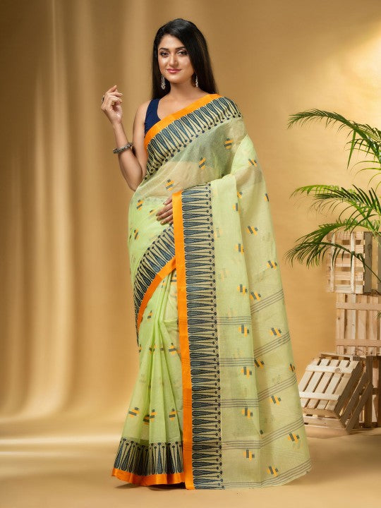 DESH BIDESH Woven Design Pure Cotton Taant Saree