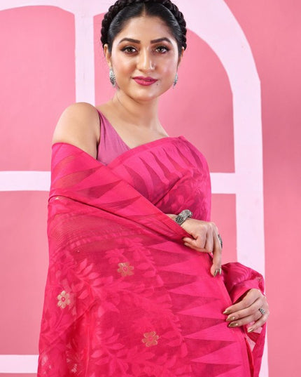 DESH BIDESH Woven Design Pure Cotton Taant Saree - Sarees for Women 33210529