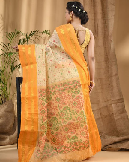 DESH BIDESH Woven Design Pure Cotton Taant Saree
