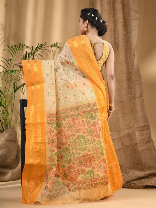 DESH BIDESH Woven Design Pure Cotton Taant Saree
