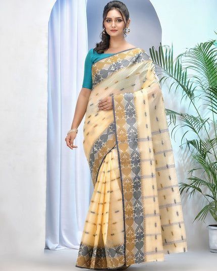 DESH BIDESH Woven Design Pure Cotton Taant Saree