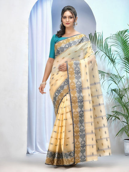 DESH BIDESH Woven Design Pure Cotton Taant Saree