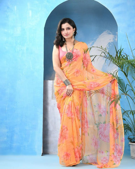 DESH BIDESH Women Floral Printed Bandhani Saree