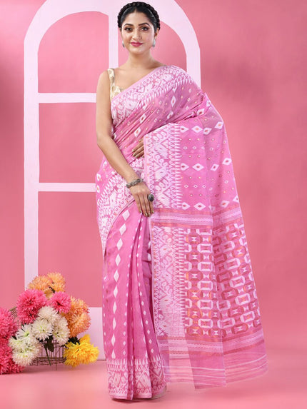 DESH BIDESH Exquisite Woven Zari Jamdani Saree: Traditional Indian Ethnic Wear for Women