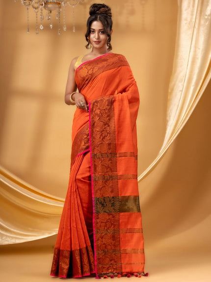 DESH BIDESH Floral Woven Design Taant Saree